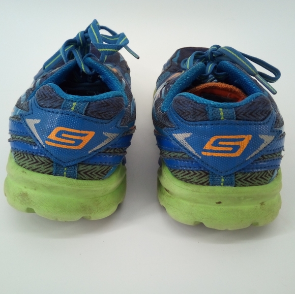 Skechers Go Run 4 Big Kid Blue Green Active Sneakers 3.5 Laces - Picture 9 of 13